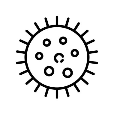 Bakteri simgesi. Tasarım biçimi beyaz arkaplanda izole edildi