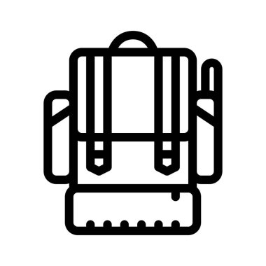 Sırt çantası simgesi. Tasarım biçimi beyaz arkaplanda izole edildi