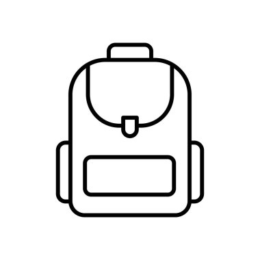 Sırt çantası simgesi. Tasarım biçimi beyaz arkaplanda izole edildi