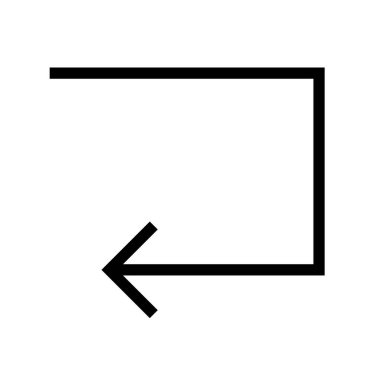 Geri simge. Tasarım biçimi beyaz arkaplanda izole edildi