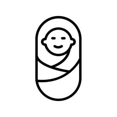 bebek ikonu. Tasarım biçimi beyaz arkaplanda izole edildi