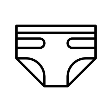 Bebek bezi ikonu. Tasarım biçimi beyaz arkaplanda izole edildi