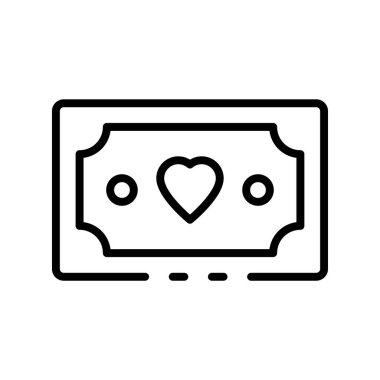 Hayır işi ikonu. Tasarım biçimi beyaz arkaplanda izole edildi