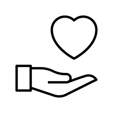 Hayır işi ikonu. Tasarım biçimi beyaz arkaplanda izole edildi