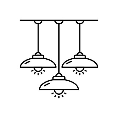 Avize ikonu. Tasarım biçimi beyaz arkaplanda izole edildi