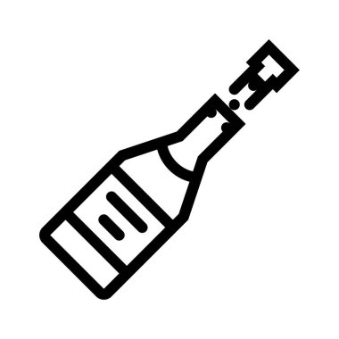 Şampanya ikonu. Tasarım biçimi beyaz arkaplanda izole edildi