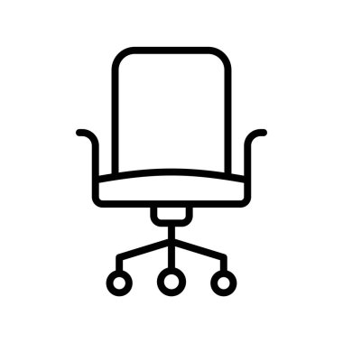 Sandalye ikonu. Tasarım biçimi beyaz arkaplanda izole edildi