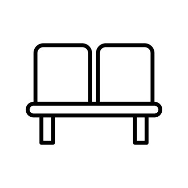 Sandalye ikonu. Tasarım biçimi beyaz arkaplanda izole edildi
