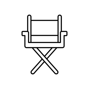 Sandalye ikonu. Tasarım biçimi beyaz arkaplanda izole edildi