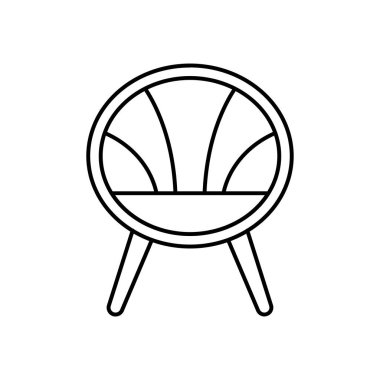 Sandalye ikonu. Tasarım biçimi beyaz arkaplanda izole edildi