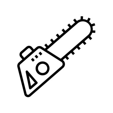 Elektrikli testere ikonu. Tasarım biçimi beyaz arkaplanda izole edildi