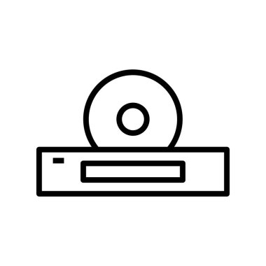 CD çalar simgesi. Tasarım biçimi beyaz arkaplanda izole edildi