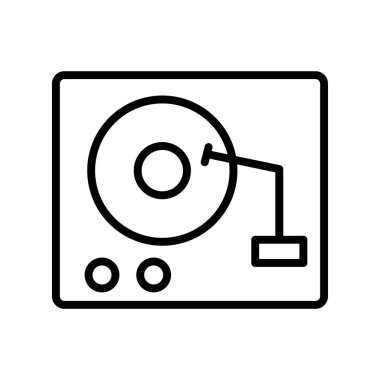 CD çalar simgesi. Tasarım biçimi beyaz arkaplanda izole edildi