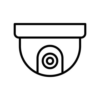 Kapalı devre televizyon ikonu. Tasarım biçimi beyaz arkaplanda izole edildi