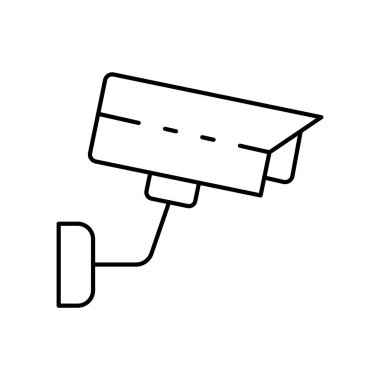 Kapalı devre televizyon ikonu. Tasarım biçimi beyaz arkaplanda izole edildi