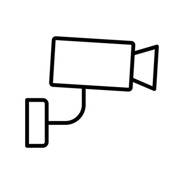 Kapalı devre televizyon ikonu. Tasarım biçimi beyaz arkaplanda izole edildi