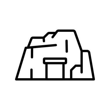 Mağara ikonu. Tasarım biçimi beyaz arkaplanda izole edildi