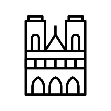 Katedral ikonu. Tasarım biçimi beyaz arkaplanda izole edildi