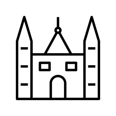 Katedral ikonu. Tasarım biçimi beyaz arkaplanda izole edildi