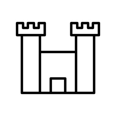 Şato ikonu. Tasarım biçimi beyaz arkaplanda izole edildi