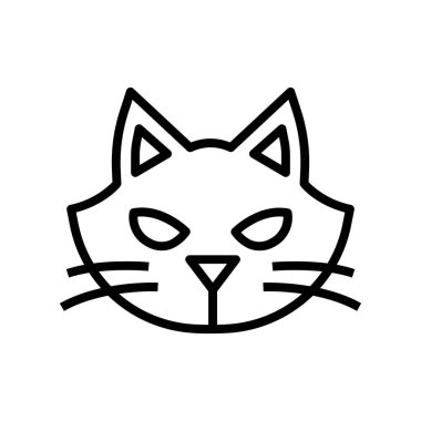 Kedi ikonu. Tasarım biçimi beyaz arkaplanda izole edildi