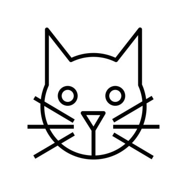 Kedi ikonu. Tasarım biçimi beyaz arkaplanda izole edildi