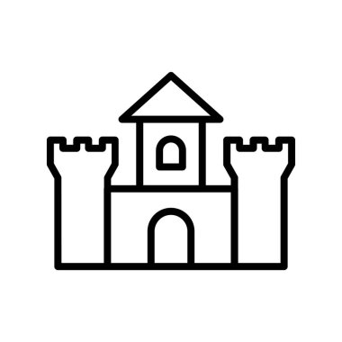 Şato ikonu. Tasarım biçimi beyaz arkaplanda izole edildi