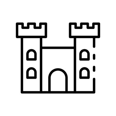 Şato ikonu. Tasarım biçimi beyaz arkaplanda izole edildi