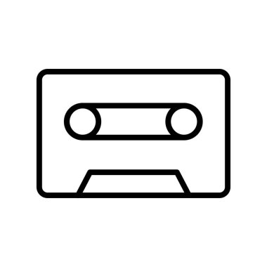 kaset ikonu. Tasarım biçimi beyaz arkaplanda izole edildi