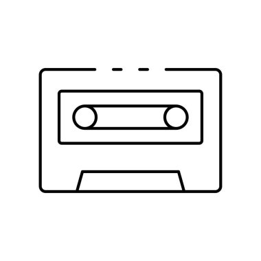 kaset ikonu. Tasarım biçimi beyaz arkaplanda izole edildi