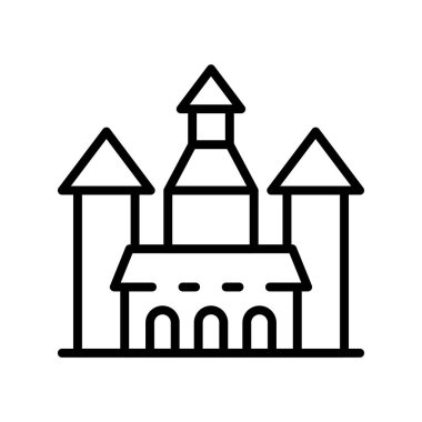 Şato ikonu. Tasarım biçimi beyaz arkaplanda izole edildi