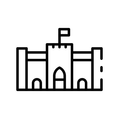 Şato ikonu. Tasarım biçimi beyaz arkaplanda izole edildi