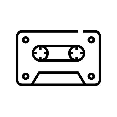 kaset ikonu. Tasarım biçimi beyaz arkaplanda izole edildi