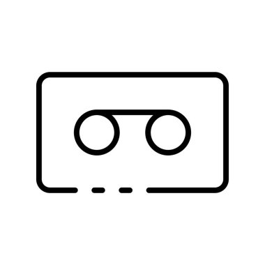 kaset ikonu. Tasarım biçimi beyaz arkaplanda izole edildi