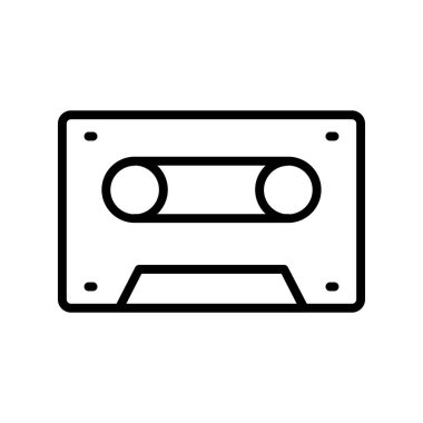 kaset ikonu. Tasarım biçimi beyaz arkaplanda izole edildi