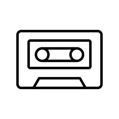 kaset ikonu. Tasarım biçimi beyaz arkaplanda izole edildi