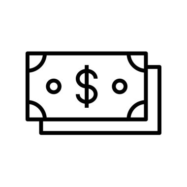 Para ikonu. Tasarım biçimi beyaz arkaplanda izole edildi