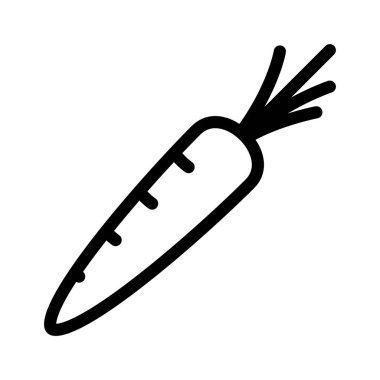 Havuç ikonu. Tasarım biçimi beyaz arkaplanda izole edildi