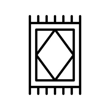 Halı ikonu. Tasarım biçimi beyaz arkaplanda izole edildi