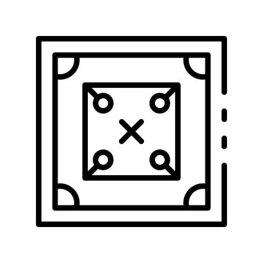 Karrom ikonu. Tasarım biçimi beyaz arkaplanda izole edildi