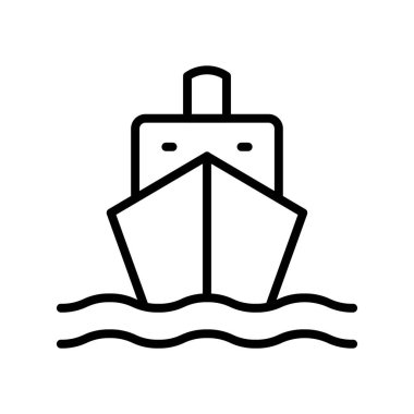 kargo gemisi simgesi. Tasarım biçimi beyaz arkaplanda izole edildi