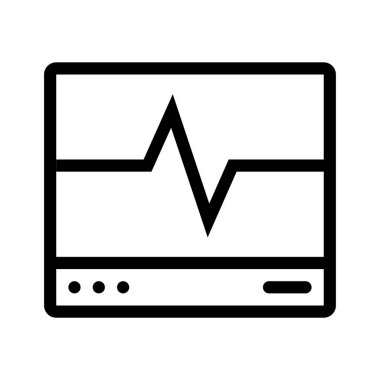 Kardiyogram ikonu. Tasarım biçimi beyaz arkaplanda izole edildi