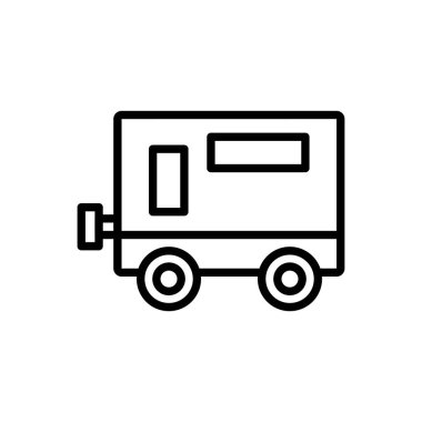 Karavan ikonu. Tasarım biçimi beyaz arkaplanda izole edildi