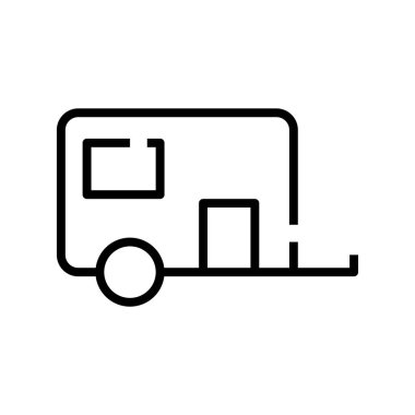 Karavan ikonu. Tasarım biçimi beyaz arkaplanda izole edildi