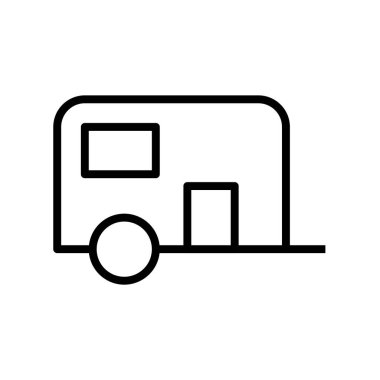 Karavan ikonu. Tasarım biçimi beyaz arkaplanda izole edildi