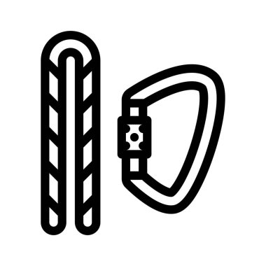 Karabina simgesi. Tasarım biçimi beyaz arkaplanda izole edildi