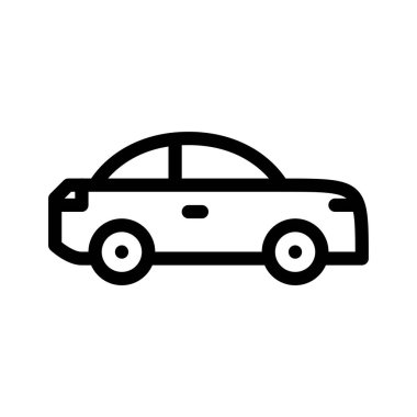 Araba ikonu. Tasarım biçimi beyaz arkaplanda izole edildi