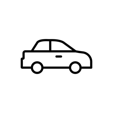 Araba ikonu. Tasarım biçimi beyaz arkaplanda izole edildi