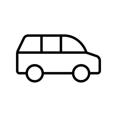 Araba ikonu. Tasarım biçimi beyaz arkaplanda izole edildi