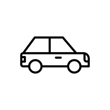 Araba ikonu. Tasarım biçimi beyaz arkaplanda izole edildi